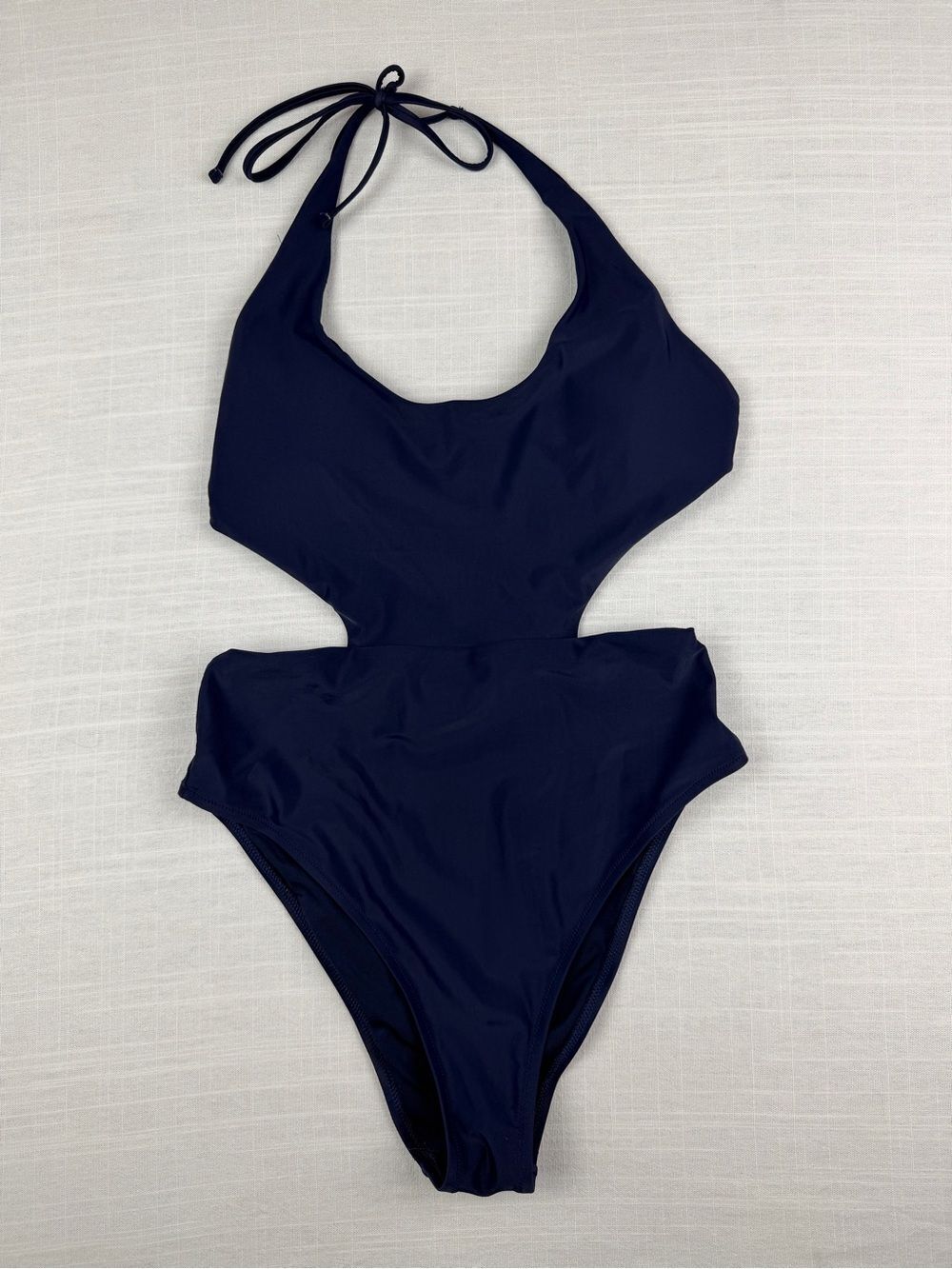 aerie Navy Halter Cutout One-Piece Swimsuit
